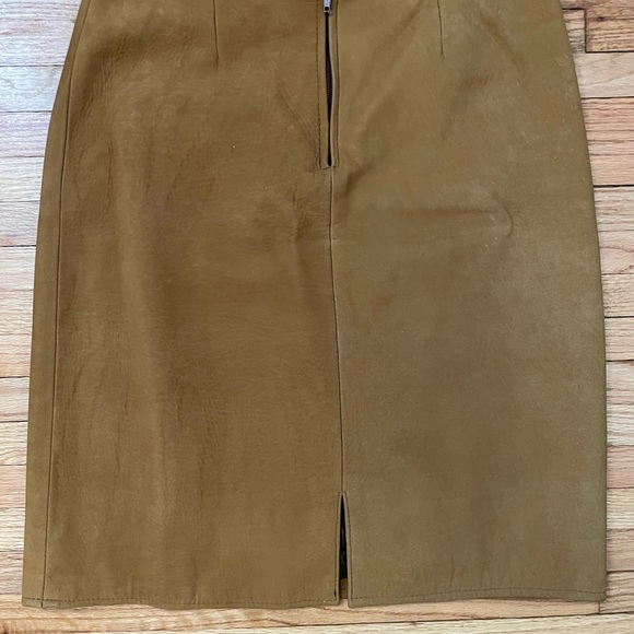 Vintage Tan Leather Skirt - Picture 7 of 13